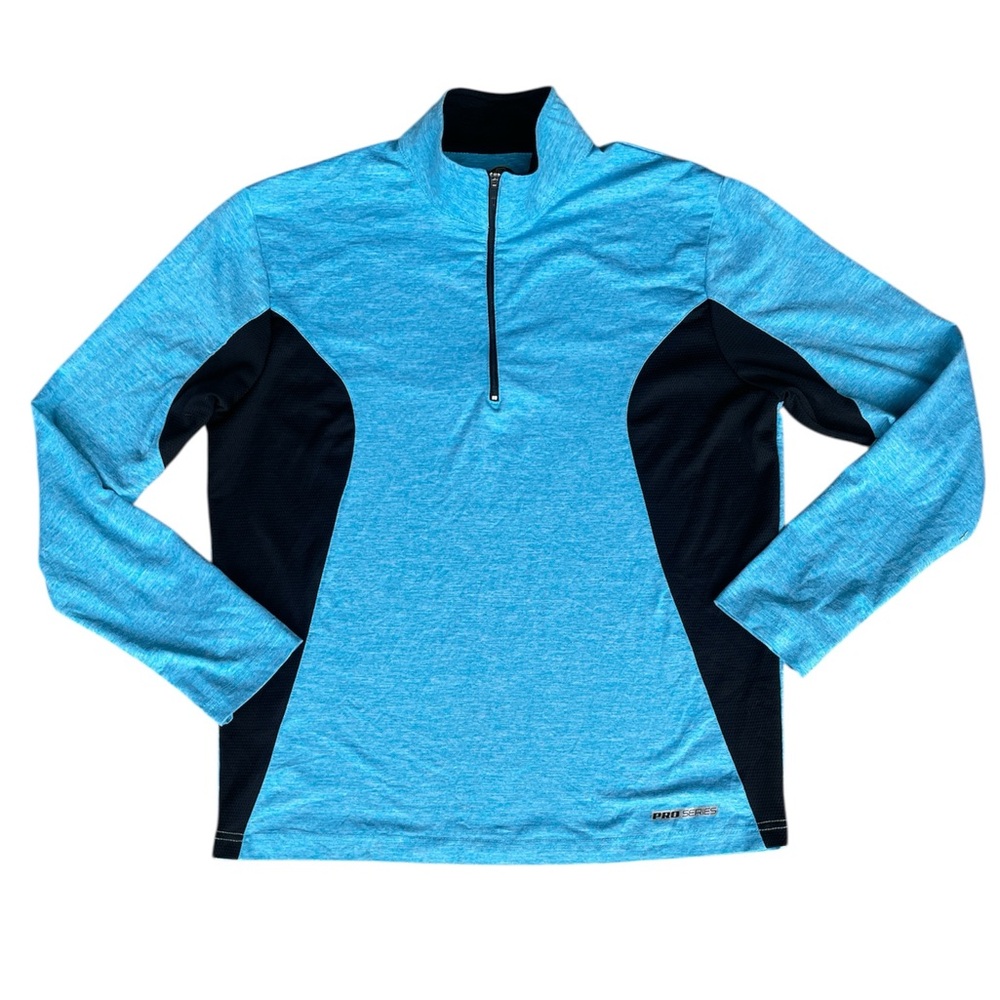 Men's PGA Tour Pro Series Performance Quarter Zip Black & Blue Size Small